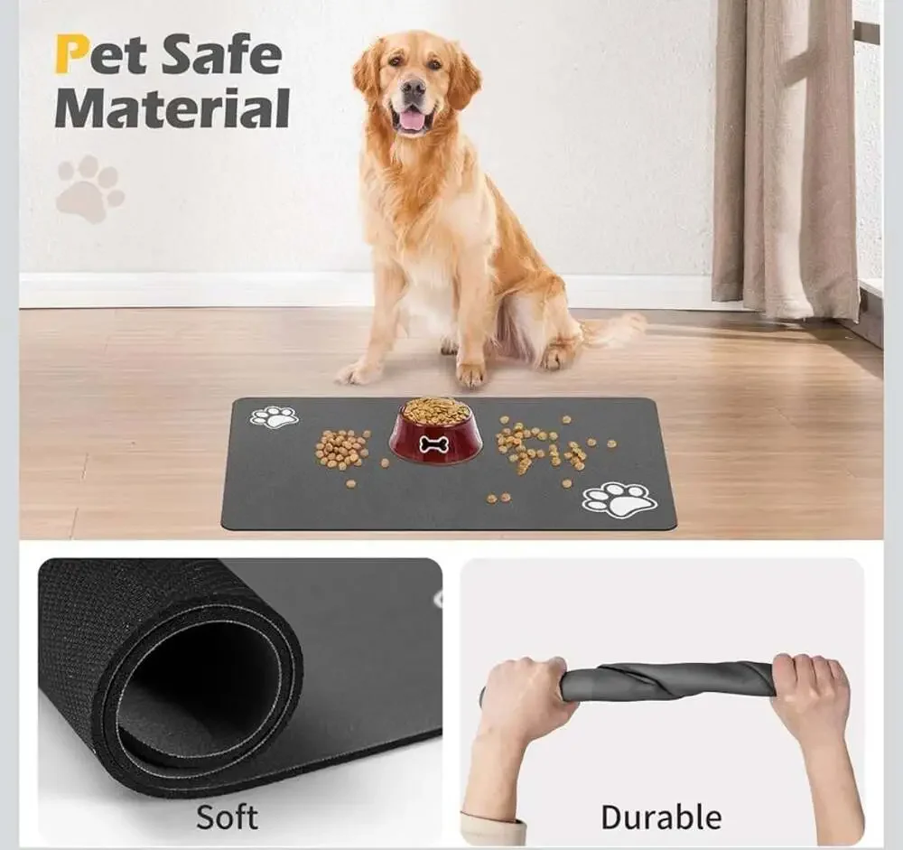 Pet Feeding Mat-Absorbent Dog Mat for and Water Bowl-Accessories Pet Supplies-B